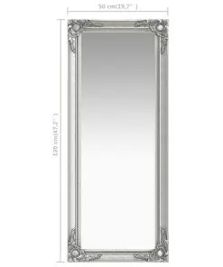vidaXL Wall Mirror Baroque Style 50×120 cm Silver