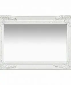 vidaXL Wall Mirror Baroque Style 60×40 cm White