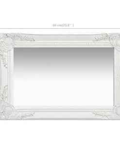 vidaXL Wall Mirror Baroque Style 60×40 cm White