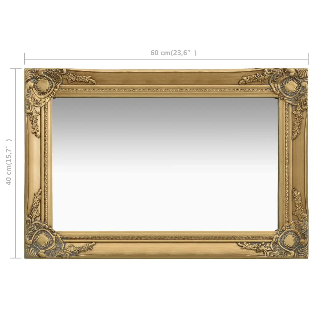 vidaXL Wall Mirror Baroque Style 60×40 cm Gold