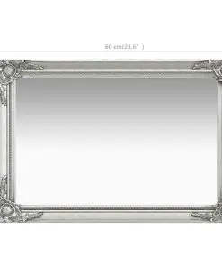 vidaXL Wall Mirror Baroque Style 60×40 cm Silver