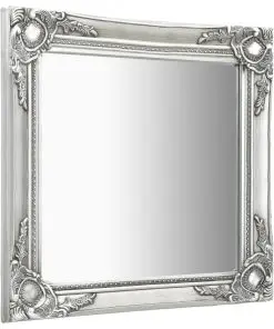 vidaXL Wall Mirror Baroque Style 60×60 cm Silver