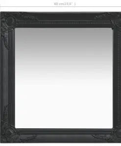vidaXL Wall Mirror Baroque Style 60×60 cm Black