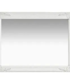 vidaXL Wall Mirror Baroque Style 60×80 cm White