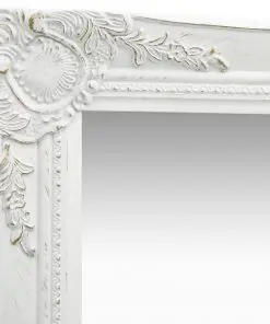 vidaXL Wall Mirror Baroque Style 60×80 cm White