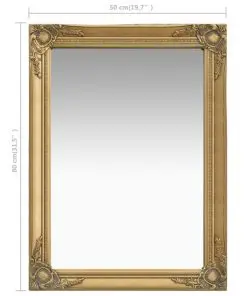 vidaXL Wall Mirror Baroque Style 60×80 cm Gold
