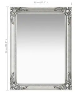 vidaXL Wall Mirror Baroque Style 60×80 cm Silver
