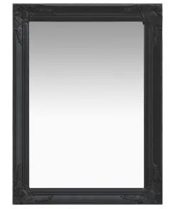 vidaXL Wall Mirror Baroque Style 60×80 cm Black
