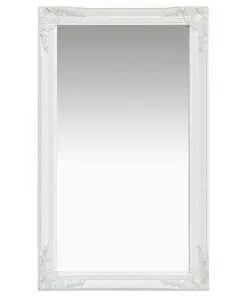 vidaXL Wall Mirror Baroque Style 60×100 cm White