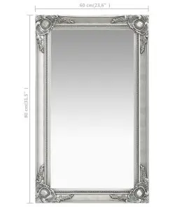 vidaXL Wall Mirror Baroque Style 60×100 cm Silver