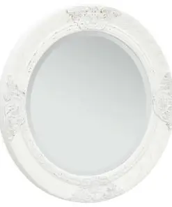 vidaXL Wall Mirror Baroque Style 50 cm White