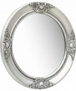 vidaXL Wall Mirror Baroque Style 50 cm Silver
