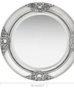 vidaXL Wall Mirror Baroque Style 50 cm Silver