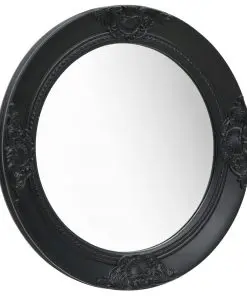 vidaXL Wall Mirror Baroque Style 50 cm Black