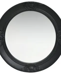 vidaXL Wall Mirror Baroque Style 50 cm Black