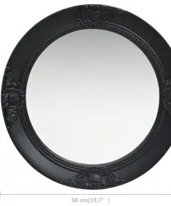 vidaXL Wall Mirror Baroque Style 50 cm Black