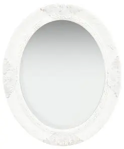 vidaXL Wall Mirror Baroque Style 50×60 cm White