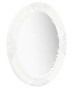 vidaXL Wall Mirror Baroque Style 50×60 cm White