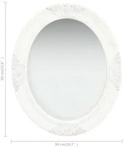 vidaXL Wall Mirror Baroque Style 50×60 cm White