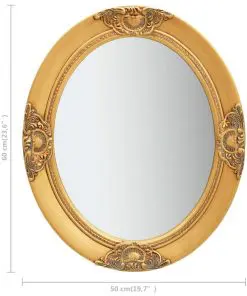 vidaXL Wall Mirror Baroque Style 50×60 cm Gold