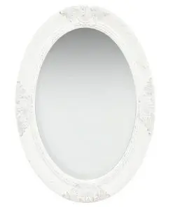 vidaXL Wall Mirror Baroque Style 50×70 cm White