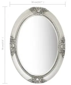 vidaXL Wall Mirror Baroque Style 50×70 cm Silver