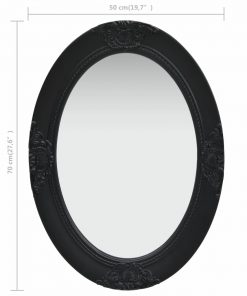 vidaXL Wall Mirror Baroque Style 50×70 cm Black