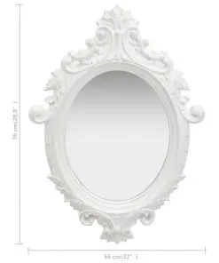 vidaXL Wall Mirror Castle Style 56×76 cm White