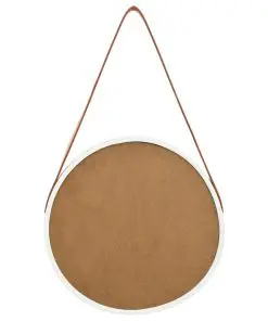 vidaXL Wall Mirror with Strap 40 cm White