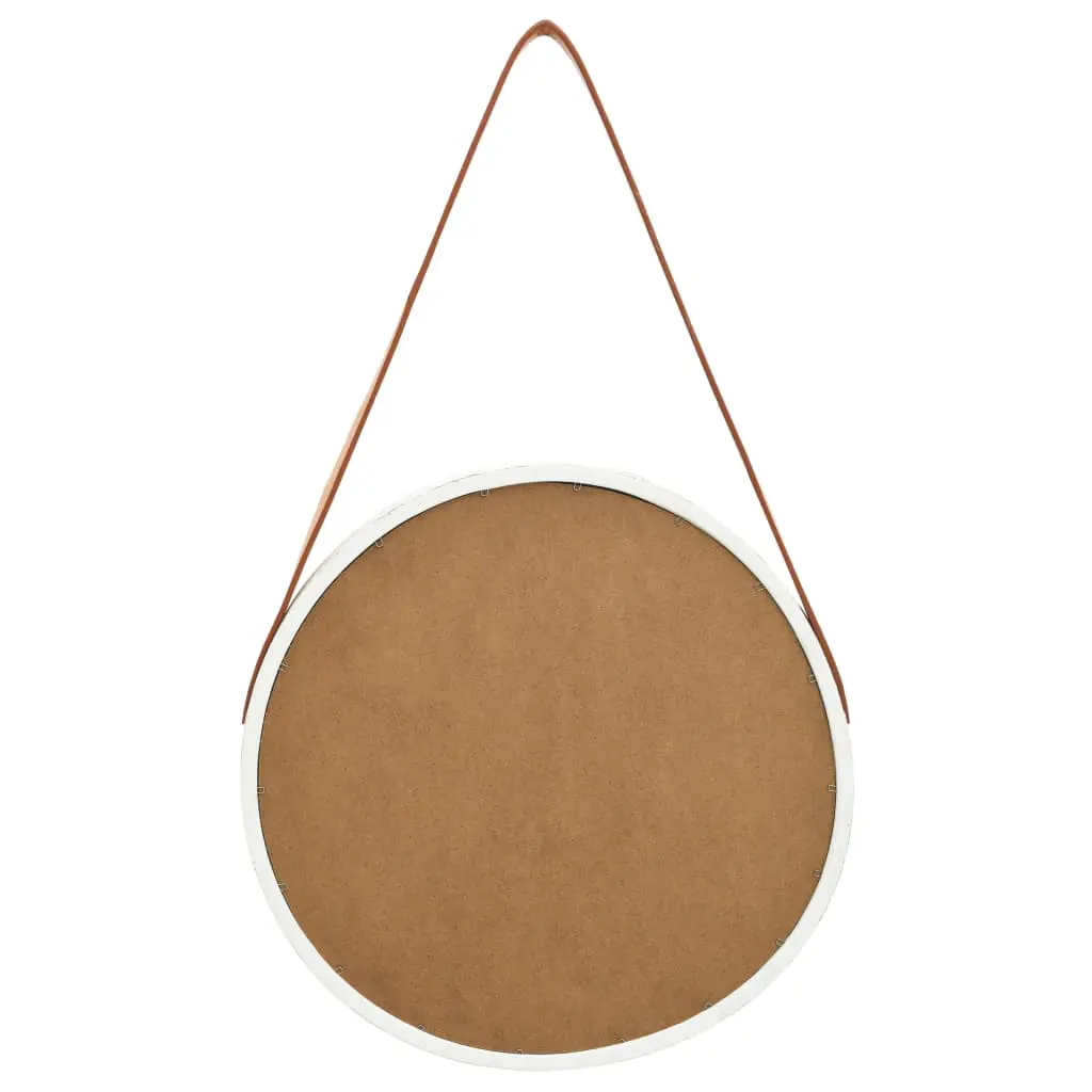 vidaXL Wall Mirror with Strap 40 cm White