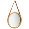 vidaXL Wall Mirror with Strap 40 cm Gold vidaXL Wall Mirror with Strap 40 cm Gold