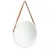 vidaXL Wall Mirror with Strap 50 cm White vidaXL Wall Mirror with Strap 50 cm White
