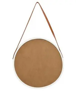 vidaXL Wall Mirror with Strap 50 cm White