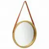 vidaXL Wall Mirror with Strap 50 cm Gold vidaXL Wall Mirror with Strap 50 cm Gold