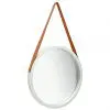 vidaXL Wall Mirror with Strap 50 cm Silver