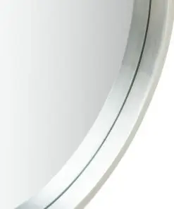 vidaXL Wall Mirror with Strap 50 cm Silver