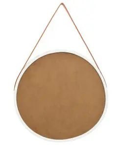 vidaXL Wall Mirror with Strap 60 cm White