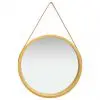 vidaXL Wall Mirror with Strap 60 cm Gold vidaXL Wall Mirror with Strap 60 cm Gold