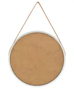 vidaXL Wall Mirror with Strap 60 cm Silver
