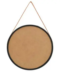 vidaXL Wall Mirror with Strap 60 cm Black