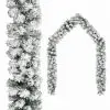 vidaXL Christmas Garland with Flocked Snow Green 10 m PVC vidaXL Christmas Garland with Flocked Snow Green 10 m PVC
