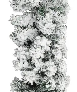 vidaXL Christmas Garland with Flocked Snow Green 10 m PVC