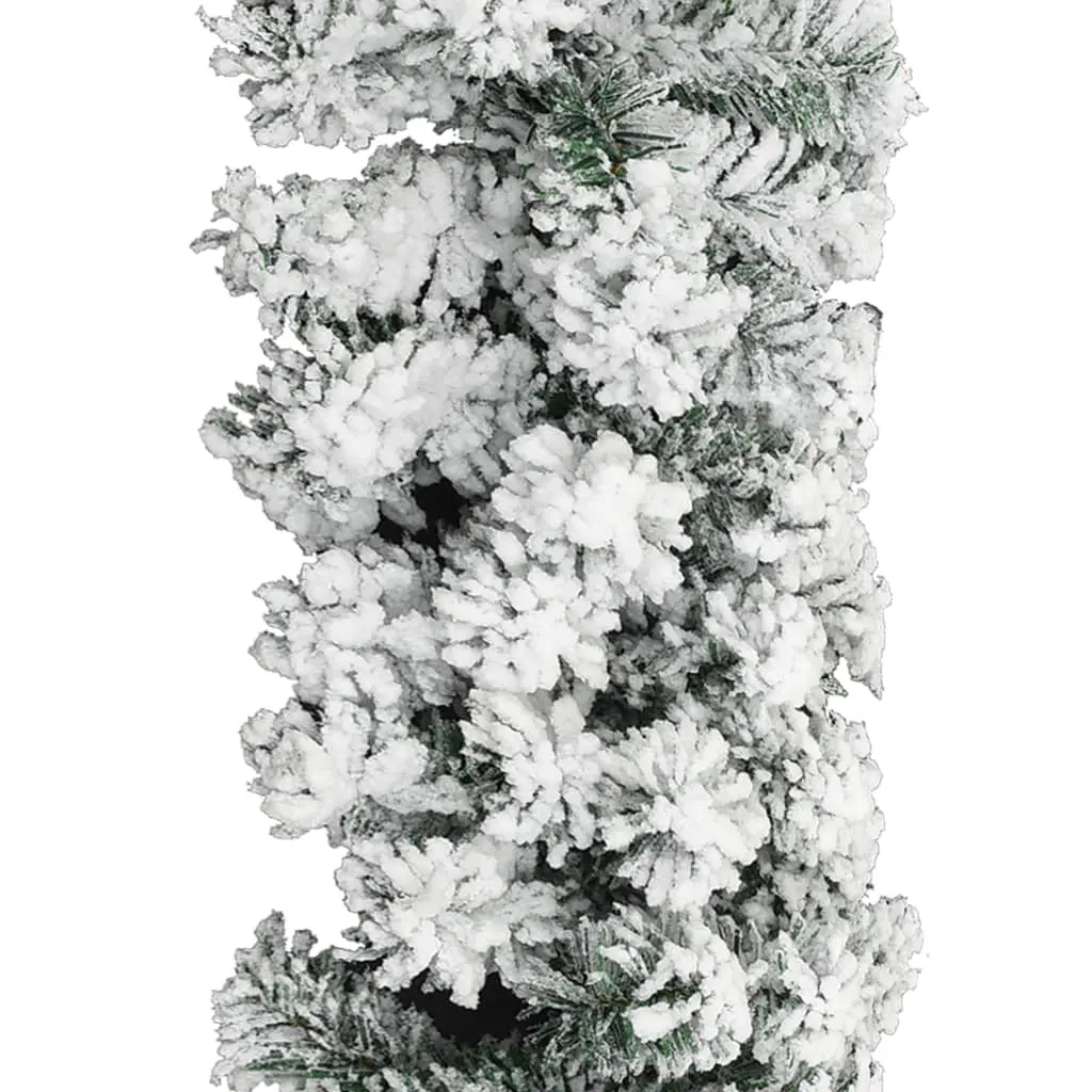 vidaXL Christmas Garland with Flocked Snow Green 10 m PVC