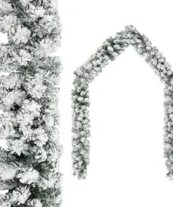 vidaXL Christmas Garland with Flocked Snow Green 20 m PVC
