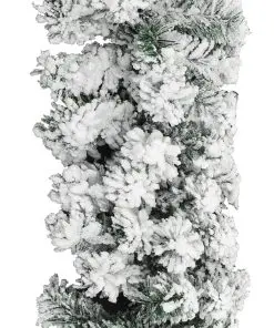 vidaXL Christmas Garland with Flocked Snow Green 20 m PVC