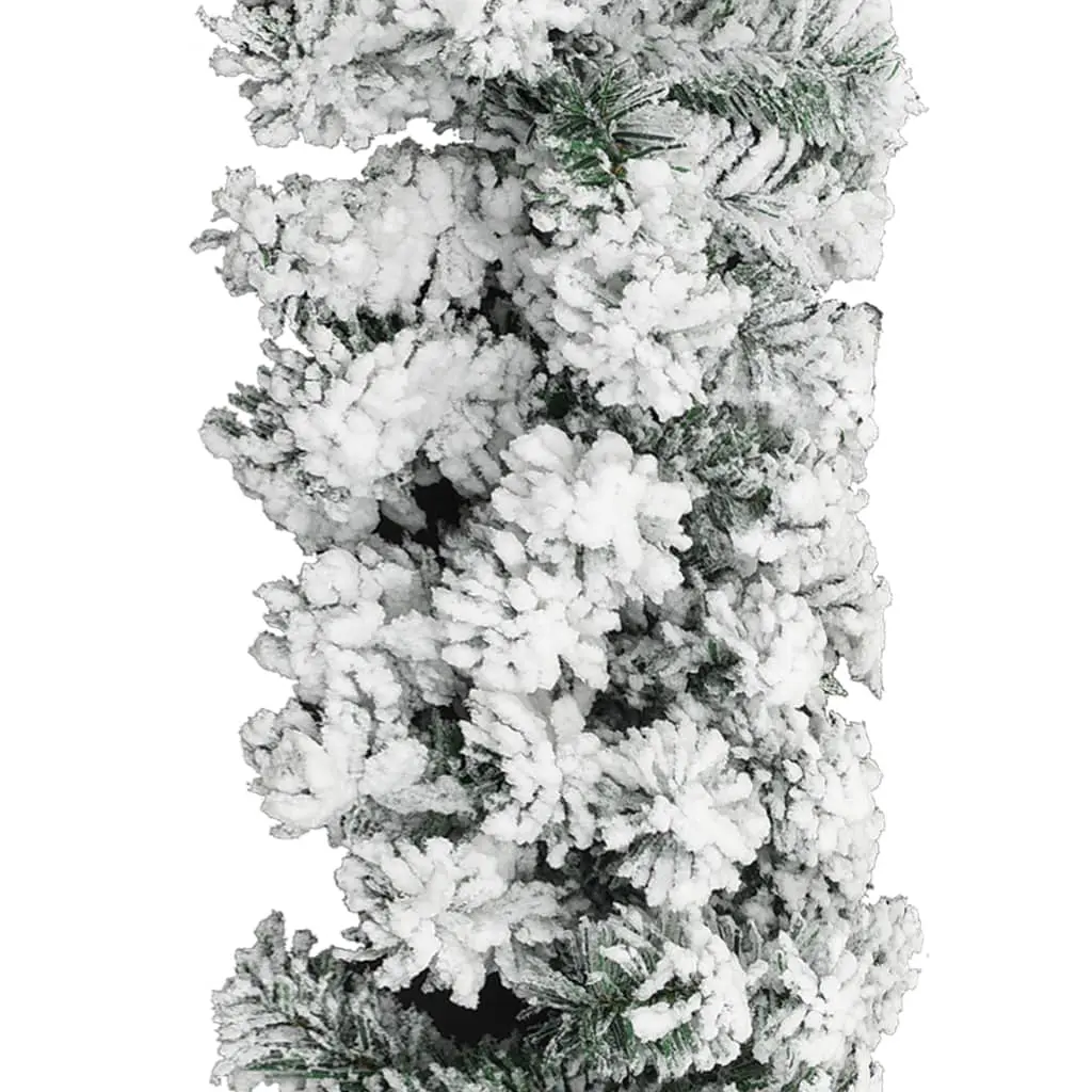 vidaXL Christmas Garland with Flocked Snow Green 20 m PVC