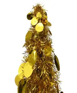 vidaXL Pop-up Artificial Christmas Tree Gold 129 cm PET