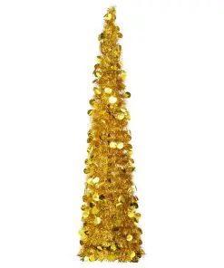 vidaXL Pop-up Artificial Christmas Tree Gold 150 cm PET
