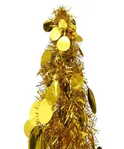 vidaXL Pop-up Artificial Christmas Tree Gold 180 cm PET