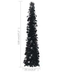 vidaXL Pop-up Artificial Christmas Tree Black 120 cm PET